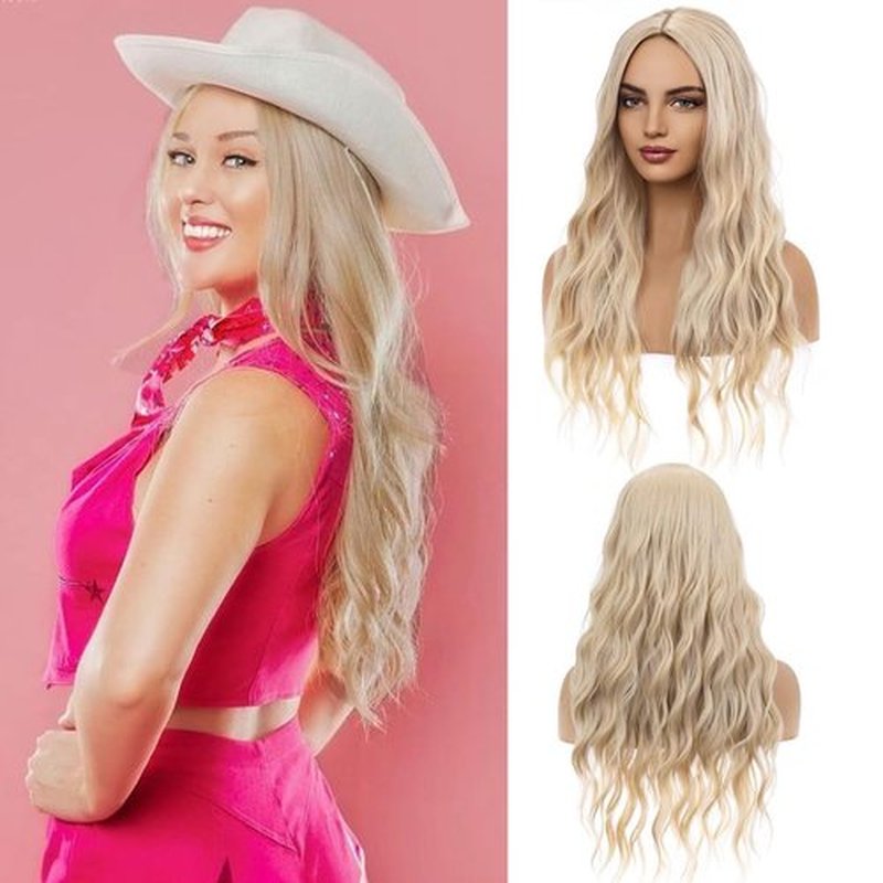 BERON Blonde Wig Long Curly Wig Blonde Wig Long Wavy Wig Blonde Wigs for Women Synthetic Wig for Daily Party