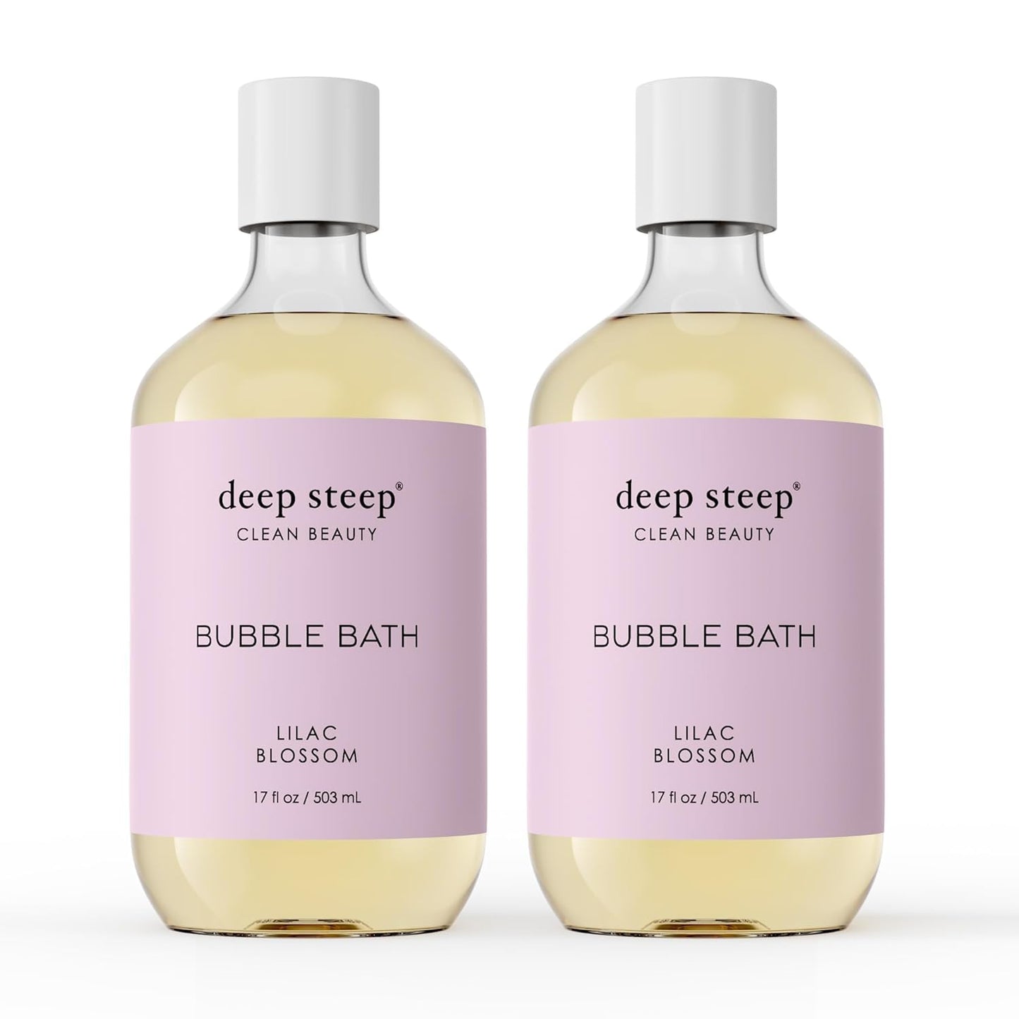 Deep Steep Bubble Bath, Lavender Chamomile, 17 oz (Pack of 2) – Soothing Soak with Shea Butter, Argan Oil, Aloe Vera & Coconut Oil – Vegan, Sulfate-Free, PH-Balanced Clean Beauty