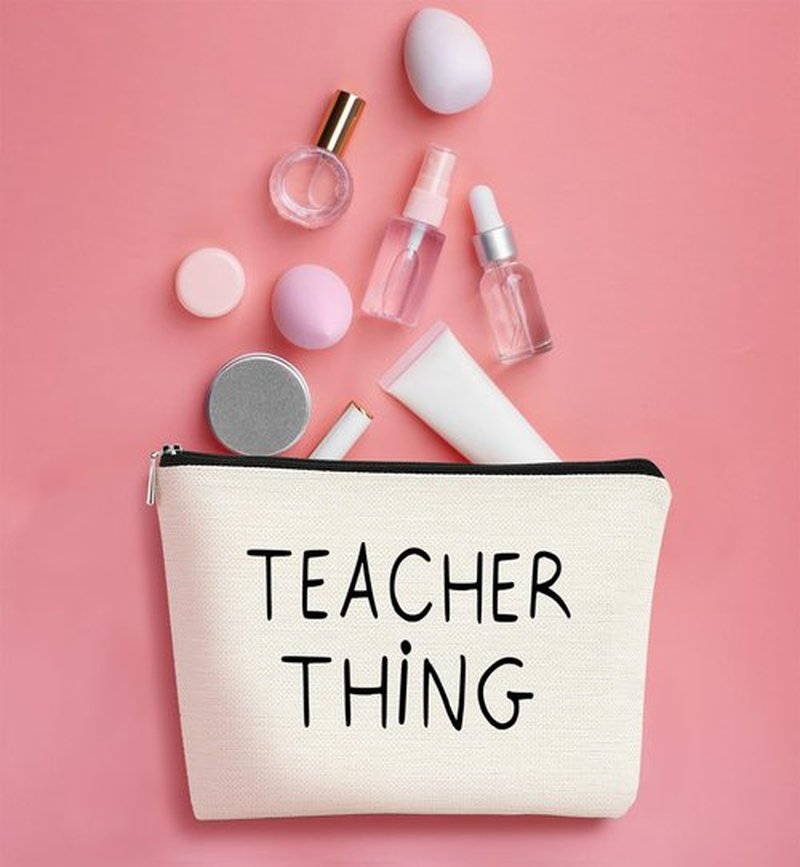 BARPERY Teacher Gifts for Women Makeup Bag - Teacher Appreciation Gifts - Gifts for Teachers Women, Teacher Gift,Teacher Thing Bag Makeup Bag,Gifts for Teacher Coworker, Travel Toiletry Bag