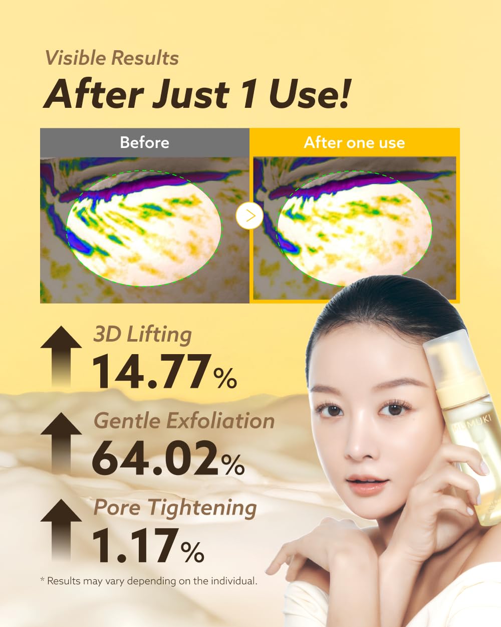 MUMUKI Honey Banana BDRN Bubble Mask | Hydrating & Exfoliating Skin Booster Toner with Plant PDRN, Panthenol & Hyaluronic Acid | Korean Skincare, 5.07 fl oz