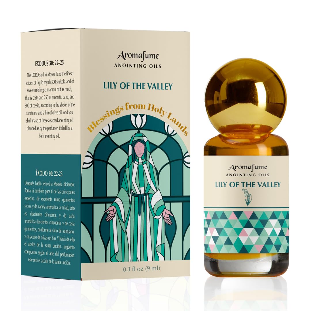 Lily of The Valley Anointing Oil 9ml (0.3 fl oz.)| Blessings from The Holy Lands | Blessed Olive Oil from Jerusalem with Biblical Spices | Natural Ingredients | Holy Oils for Prayer and Protection