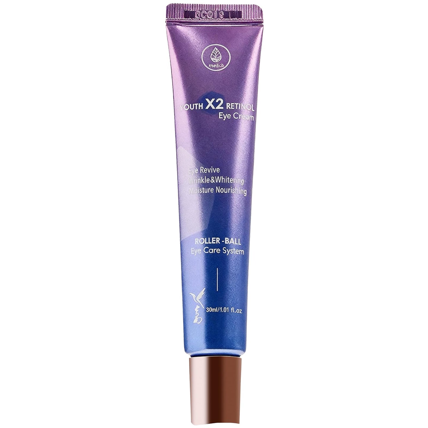 MEDB Youth X2 Eye Cream – Korean Skincare with Peptides & Cooling Triple Roller for Hydrated, Refreshed Eyes – 30ml / 1.01 fl oz
