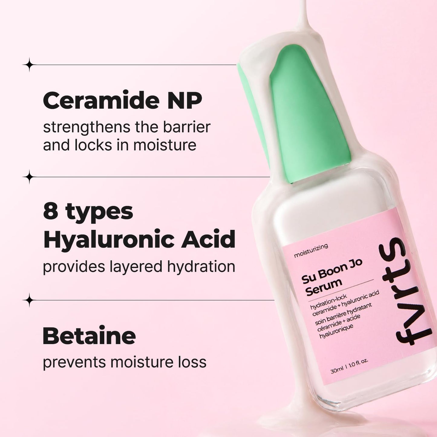 fvrts Hydrate Me! Ceramide Serum with Hyaluronic Acid for Barrier Support & Makeup-Ready Skin, Deep Hydration, Lightweight Non-Greasy Formula, Vegan Korean Skincare, Su Boon Jo Serum