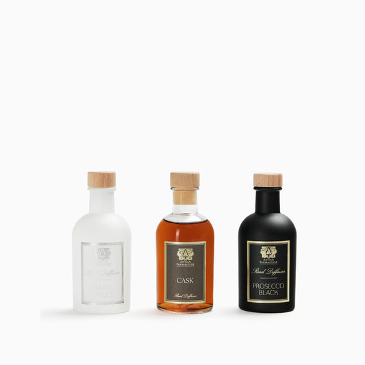Antica Farmacista Home Ambiance Fall 2025 - Collection of 3 Reed Diffusers with White Spruce, Cask & Prosecco Black, 3.4 fl oz Each
