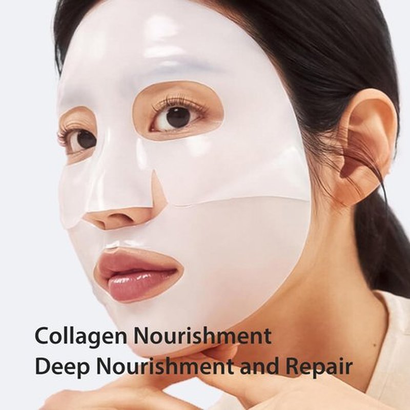 GUOYAOLIFU BIO Collagen Real Deep Mask Hydrating Overnight Hydrogel Mask Low Molecular Weight Collagen for Lifting, Firming, and Moisturizing 8 Packs