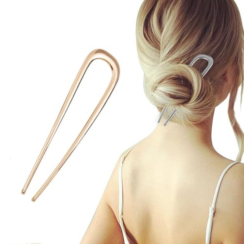 French Hair Pin Hair Pins for Women,2024 Upgrade French Twist Hair Pin Hair Pins,U Shaped Hair Pins Metal Vintage Hair Sticks French Hair Pin Hairstyle for Women (Gold)