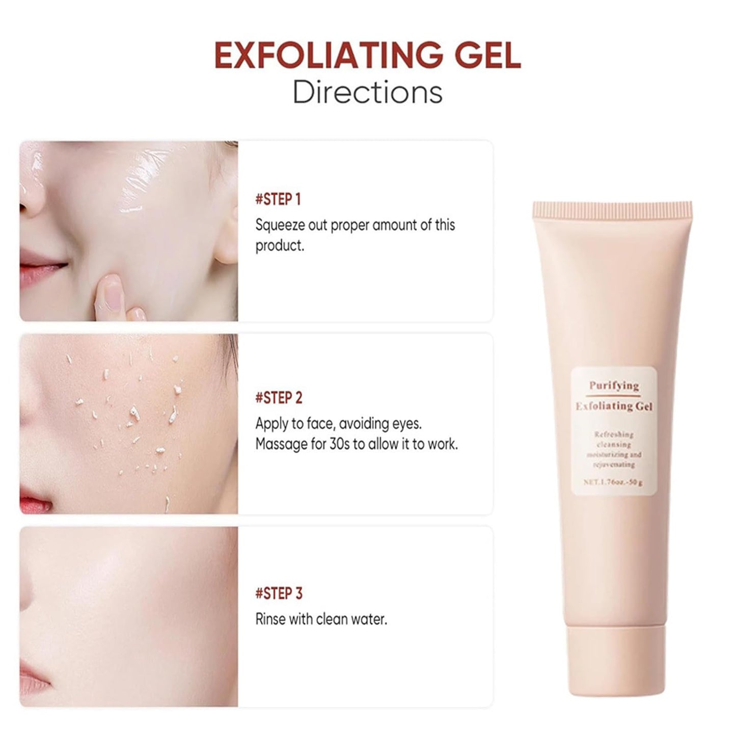 Purifying Face & Body Exfoliating Cream - Gel Scrub for Face & Body