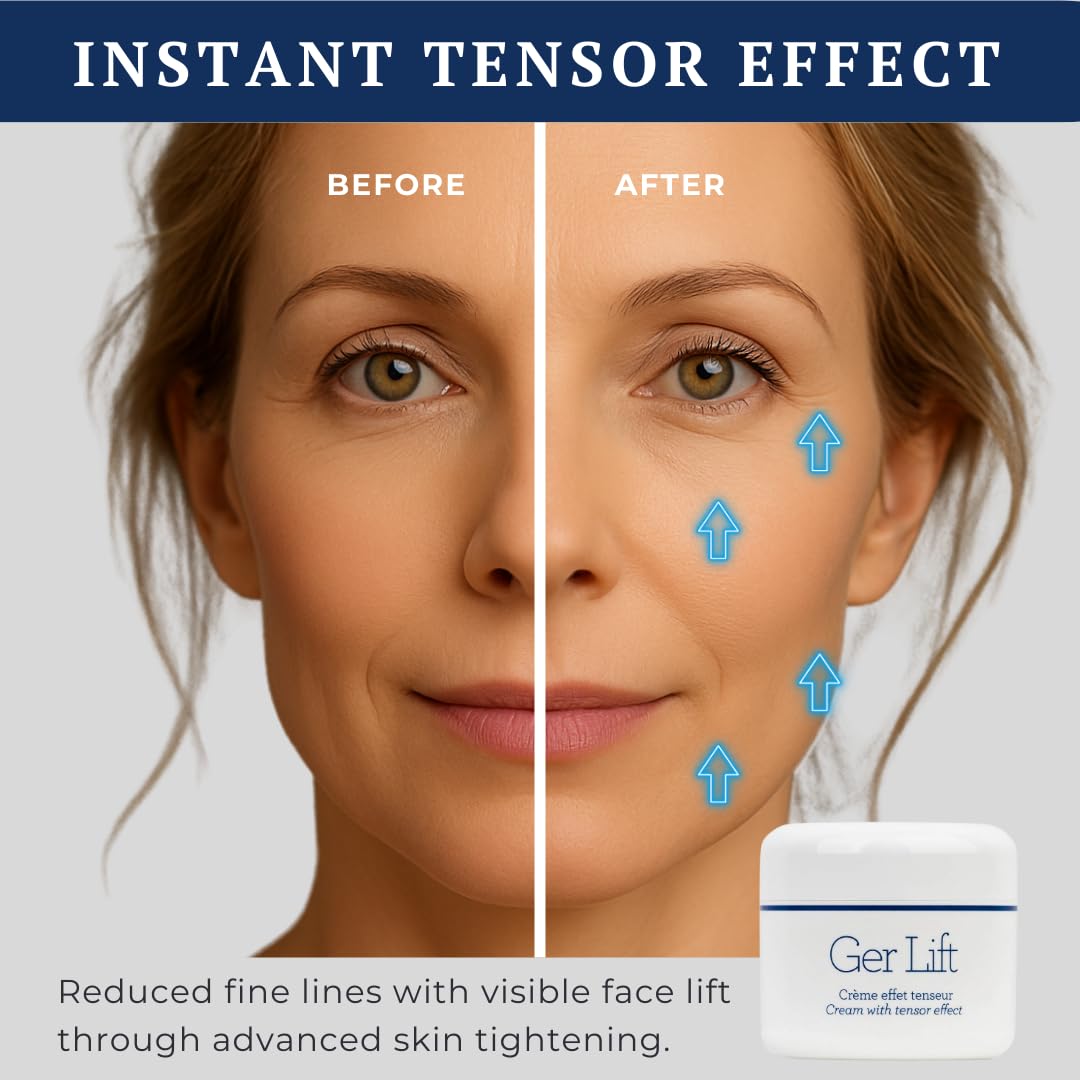 Gernetic Ger Lift Firming & Lifting Face Cream with Tensor Effect, Marine Collagen Peptides, Mature Skin Care Women Men, 30 ml/1.01 Fl Oz