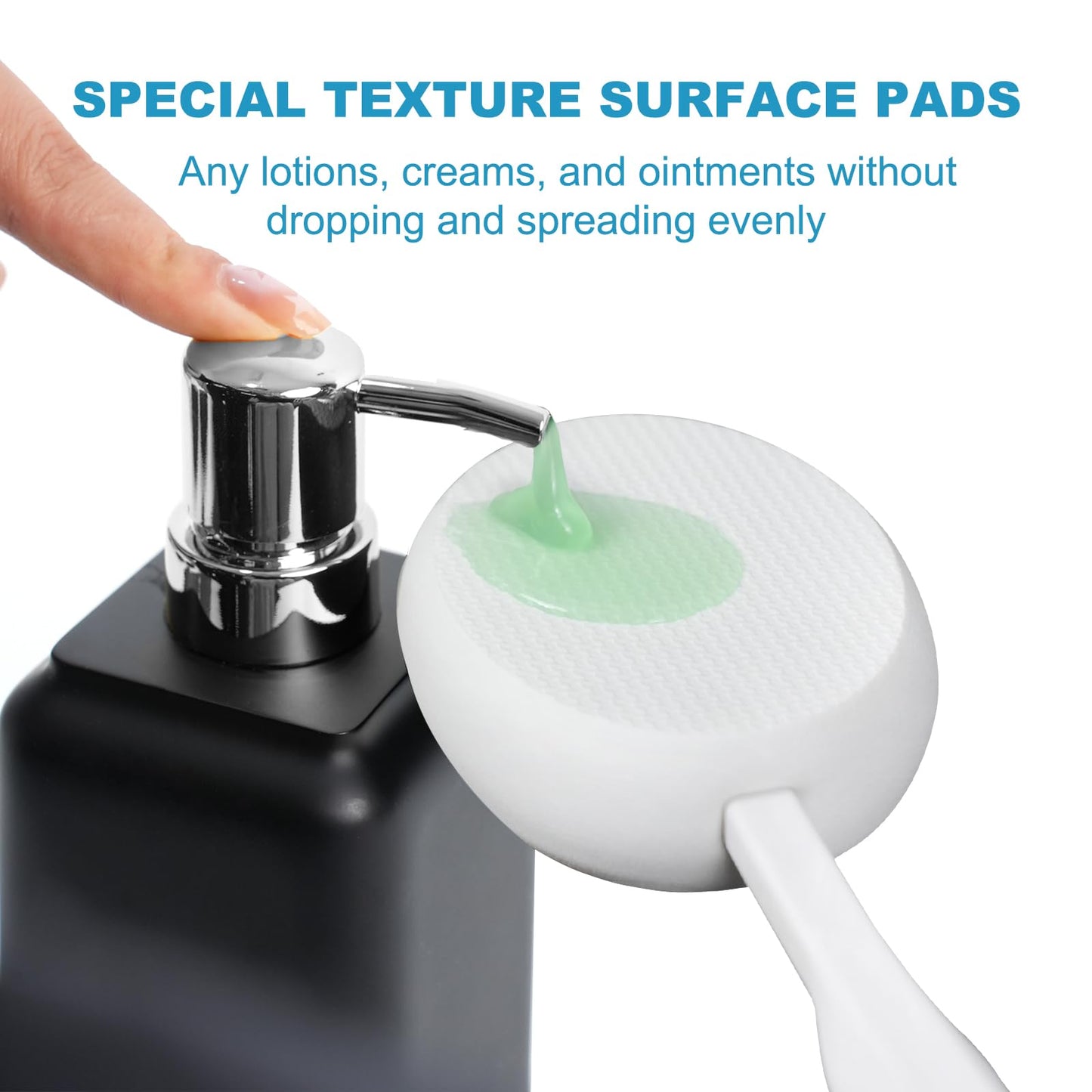 19" Lotion Applicator for Back Tanning Applicator Long Handle Back Lotion Applicator for Feet Self Tanner Back Applicator Sunscreen Applicator for Kids Women Men The Elderly