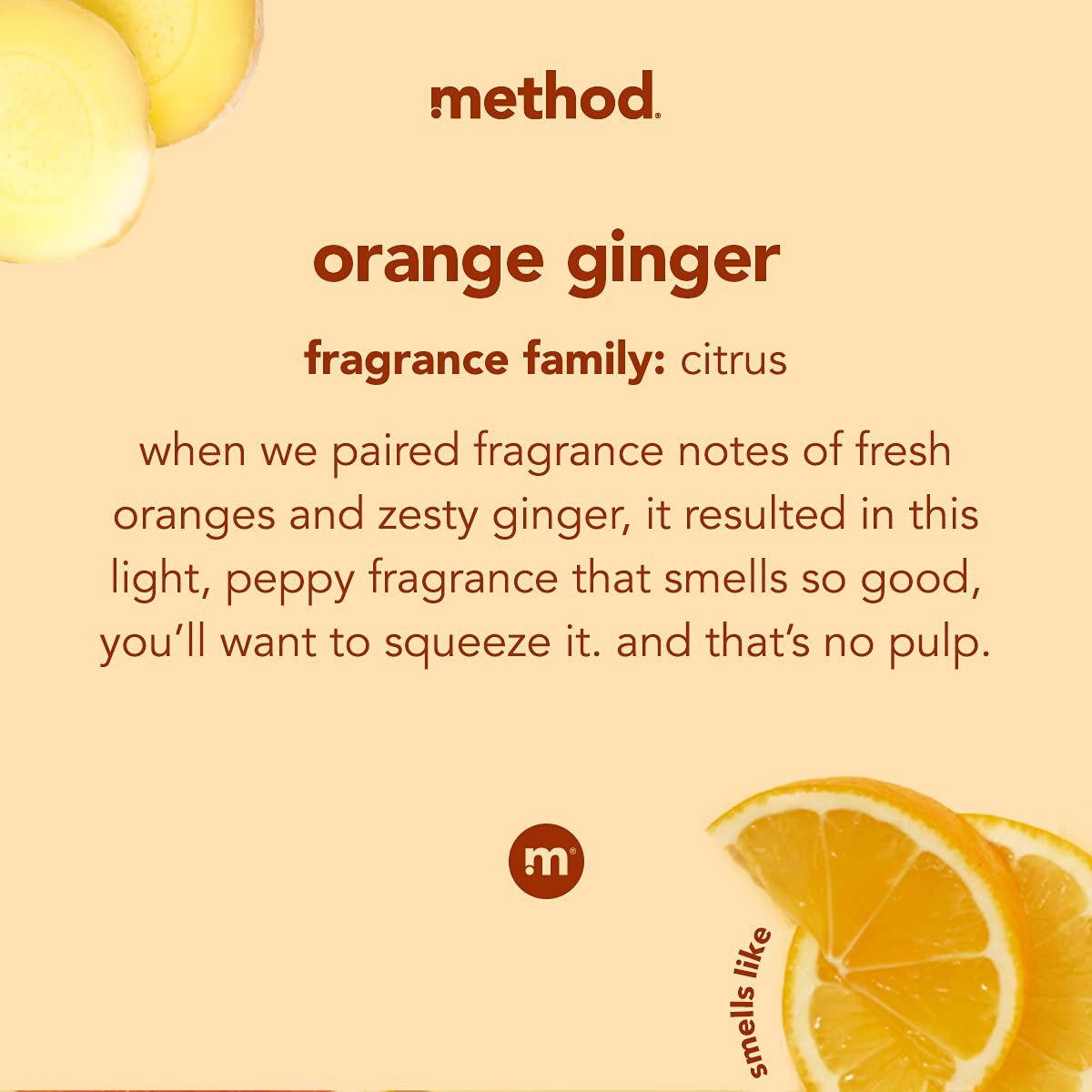 Method Foaming Hand Soap, Orange Ginger, Biodegradable Formula, 10 fl oz (Pack of 6)