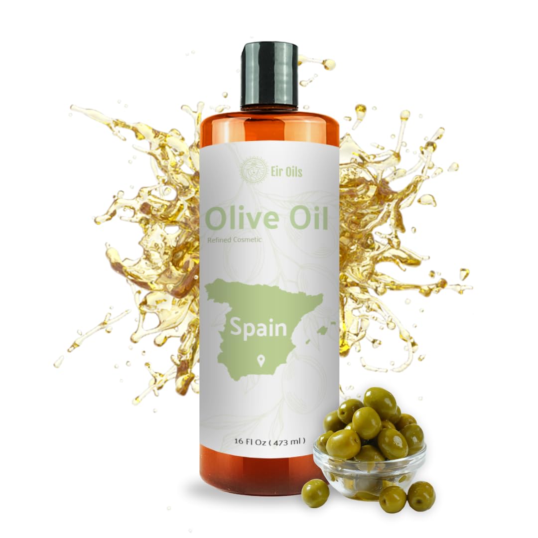 Nature Package Olive Oil for Hair - 100% Pure Cold Pressed Natural Olive Oil for Skin (Aceite de Oliva) for Essential Oils Dilution, Soap Making, Skincare, and Massage Premium Grade (16oz)