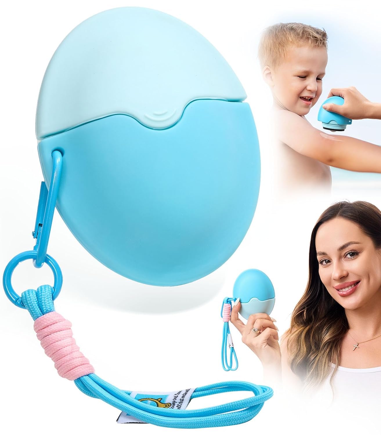 Sunscreen Applicator, Refillable Roll On Sponge Sunscreen Applicator for Kids, BPA-Free Silicone Lotion Applicator for Sunscreen, Body Lotion, Perfect for Travelers Women