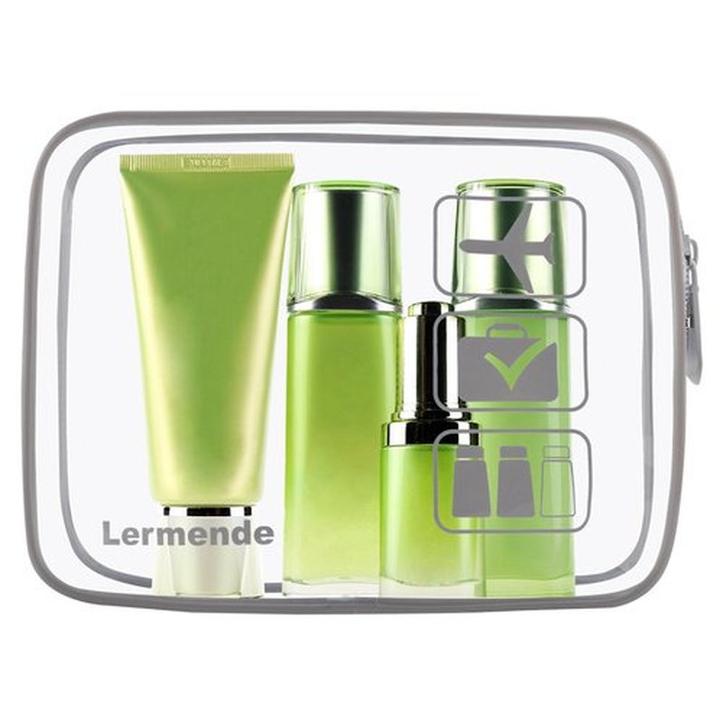 Lermende 2pcs Clear Toiletry Bag TSA Approved Travel Toiletry Bag, Carry On Airport Airline Compliant Bag Quart Sized 3-1-1 Kit Luggage Pouch (Grey)