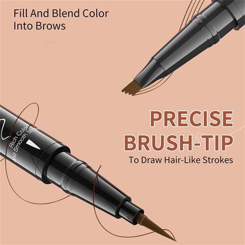 Forked Dual-Ended Liquid Eyebrow Pencil, Lilyrhyme Forked Dual-Ended Liquid Eyebrow Pencil, Hellokiss Microblading Eyebrow Pen Waterproof, Double Head Liquid Eyebrow Pencil