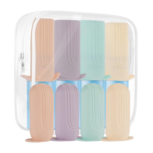 Mrsdry Bottle Covers for Travel, Travel Elastic Sleeves for Leak Proofing, Travel Accessories for Luggage, Travel Size Toiletries Bottles Skins, Travel Essentials, With Toiletry Bag (9pack