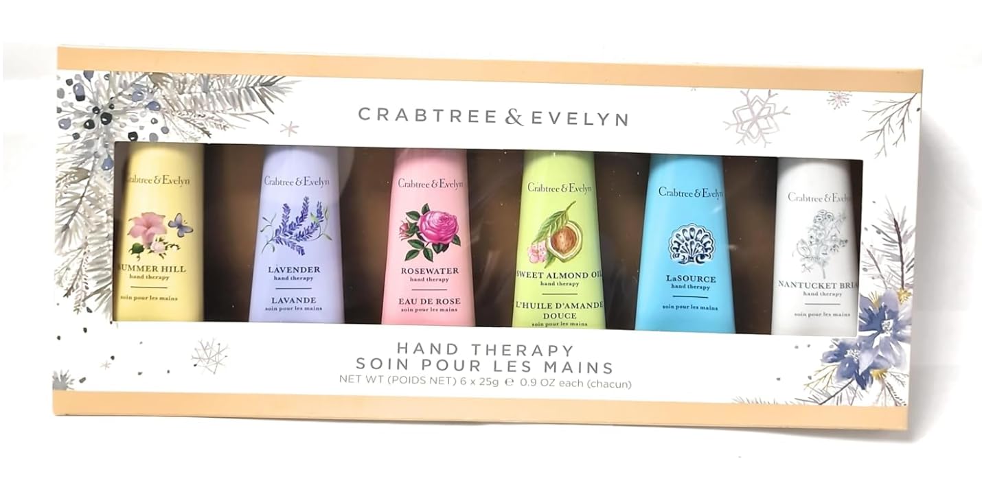 Crabtree & Evelyn Hand Therapy Set - 6-Pack of Nourishing Creams for Soft Skin