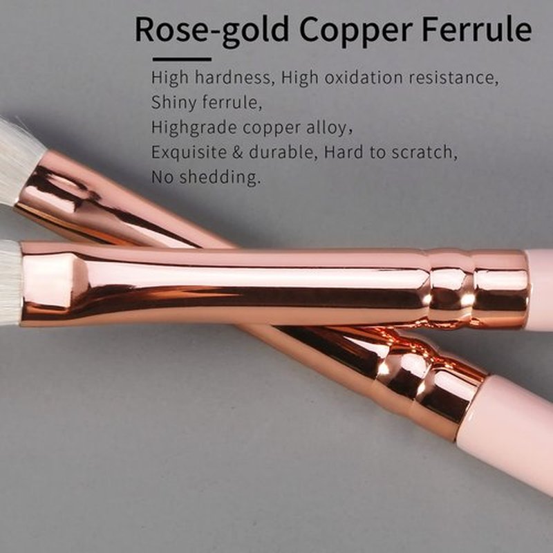Natural Goat Hair Eye Shadow Brush by ENZO KEN, Eye Detail Brush, Small Smudge Eyeshadow Brush, Mini Eye Smudge Brush, Single Natural Hair Makeup Brush, Corner Eyeshadow Brush, Eye Brushes. Pink,E403S