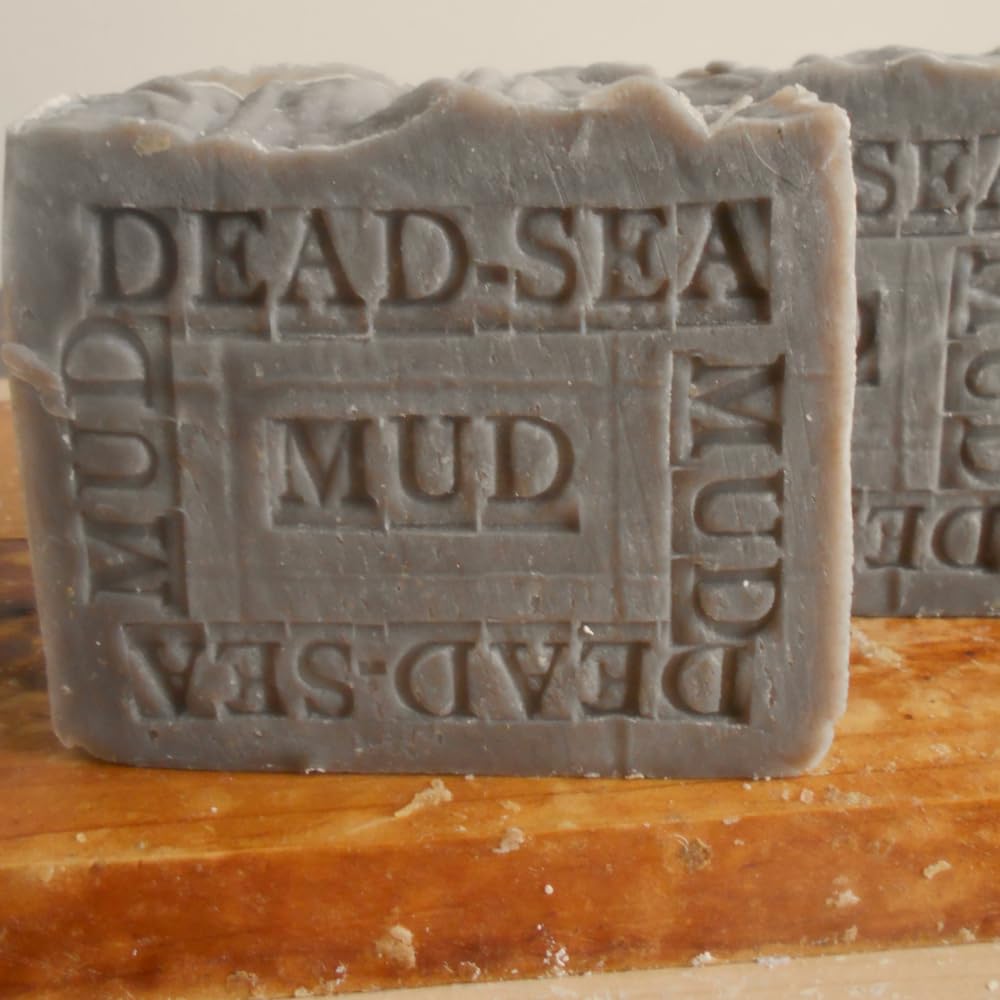 Dead Sea Mud Soap Israel with Shea Butter Artisan 7 Oz. Face and Body Bar Licorice Scented All Natural Handmade for Oily Acne-Prone Skin Clean and Hydrated