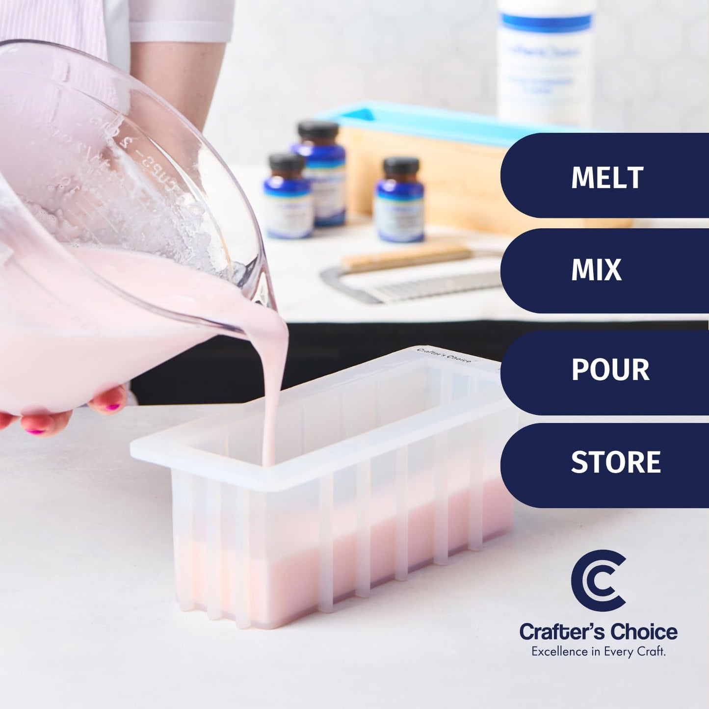 Crafter's Choice Premium Glycerin Melt and Pour Soap Base for Soap Making and DIY Crafting Projects, 2LB Block (Shea Butter)