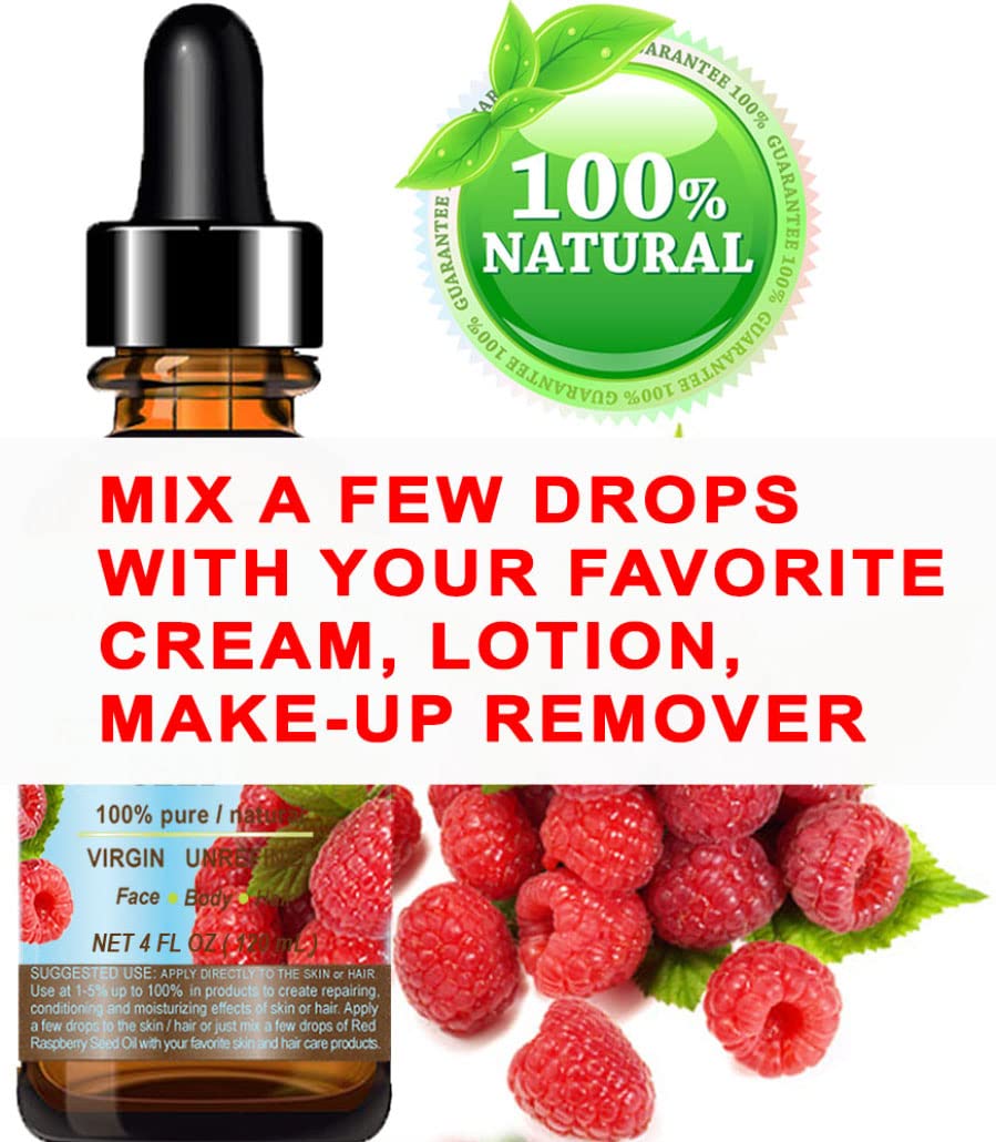 Botanical Beauty RED RASPBERRY SEED OIL 100% Pure Natural Virgin Unrefined Undiluted Cold Pressed Carrier Oil for Face, Skin, Hair, Body, Nails. Rich in Vitamin C, Vitamin E (1 Fl Oz)