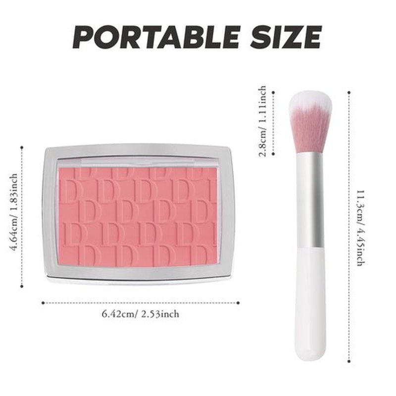 LYBHDAFA Powder Blush for Cheeks with Brush, Matte Blush Palette Rosy Korean Blush Powder Face Blusher, Natural Blendable Formula Silky Lightweight Makeup Blush Palette for Cheeks, 012# Rosewood