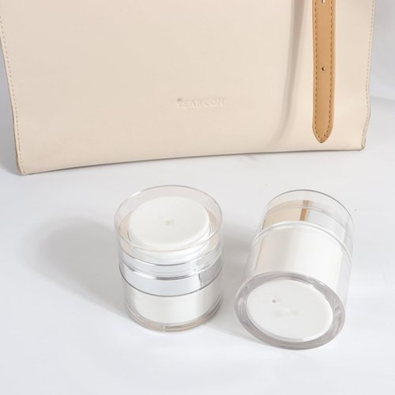 3Pack 50ml Airless Pump Jar - 1.7 Oz Moisturizer Pump Dispenser, Cream Jar Vacuum Bottle - Airless Cosmetic Pump Containers Air Pump Container for Cream, Lotions