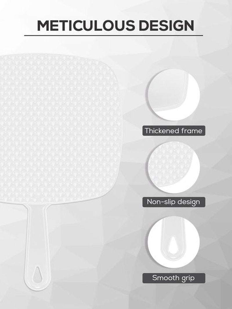 BEFUI Extra Large Handheld Mirror，Hand Salon Mirror with Handle for Barbers, Hairdressing (White，12.4" Lx 9" W)