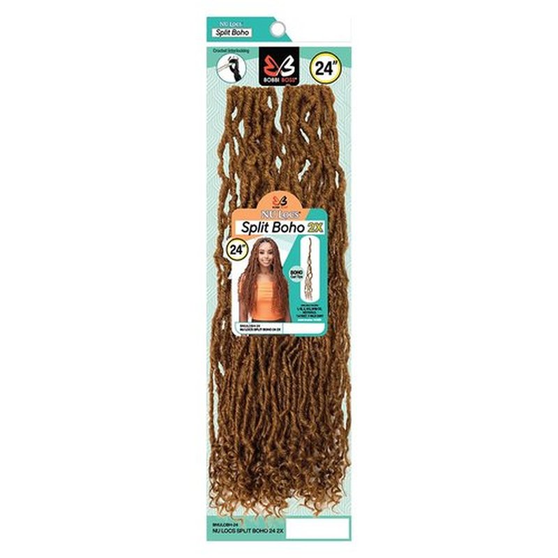 BOBBI BOSS Crochet Braids Nu Locs 2X Split Boho 24" (3-Pack, T-WLD CHRY)