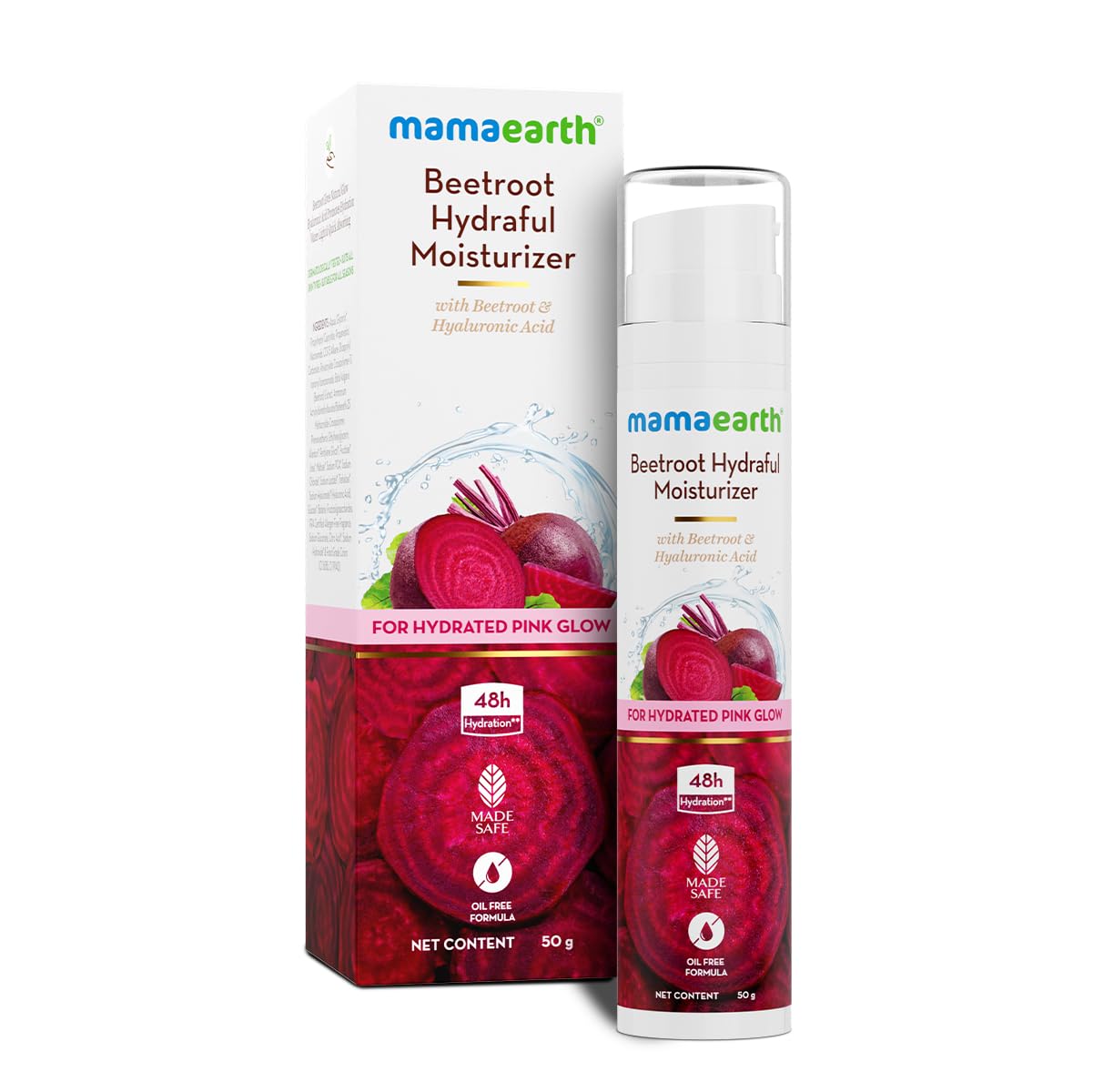 MAMAEARTH Beetroot Hydraful Moisturizer with Hyaluronic Acid, 50g