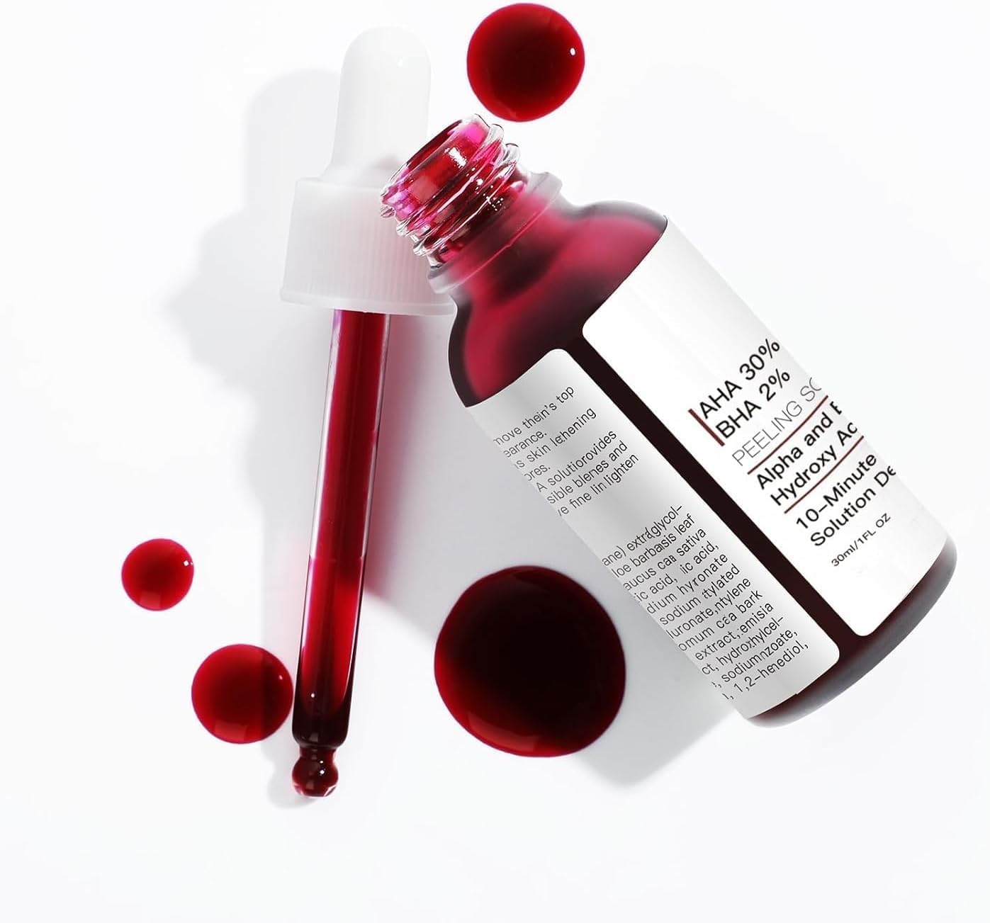 AHA 30% + BHA 2% Peeling Solution, Chemical Peel for Face at Home, BHA Liquid Exfoliant for Large Pores, Wrinkles & Fine Lines, 1.0 FlOz (1 PCS)