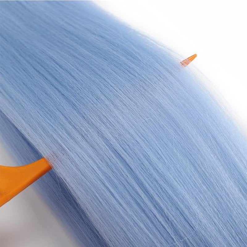 Pre Stretched Braiding Hair Synthetic Braiding Hair Extensions for Women 3 Packs 100g/Pack 26Inch Hot Water Setting Braids Hair for Crochet Braids Hair Sky Blue