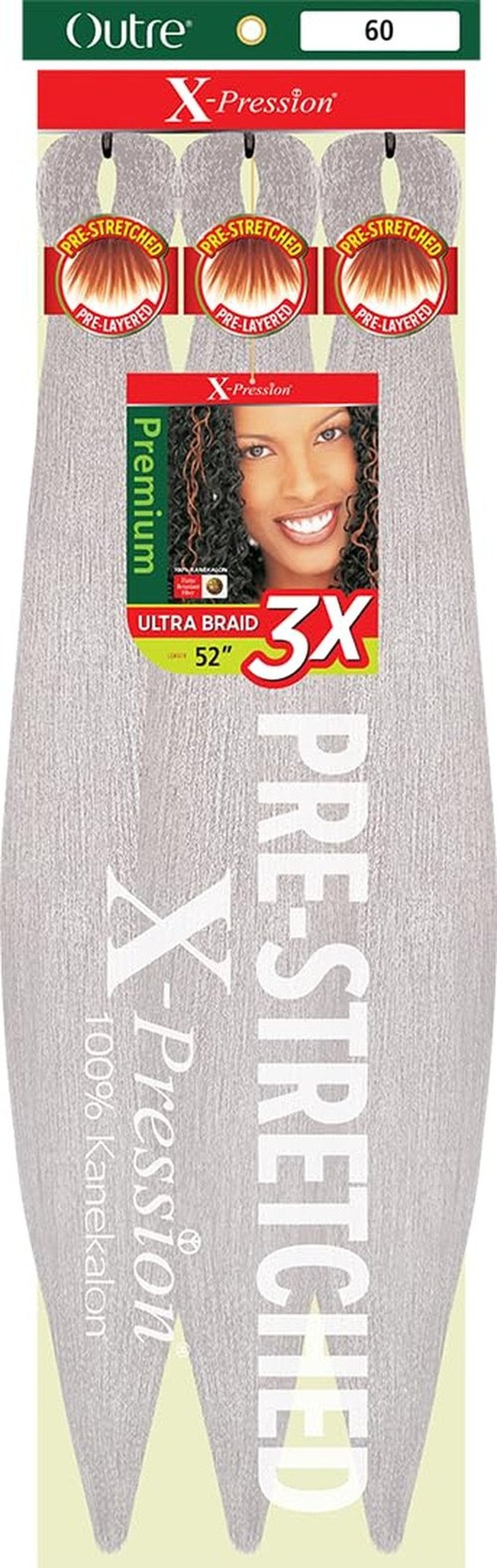 Outre [5 PACK DEAL] X-Pression Braid-Pre Stretched Braid 52" 3X 5 Packs (60)