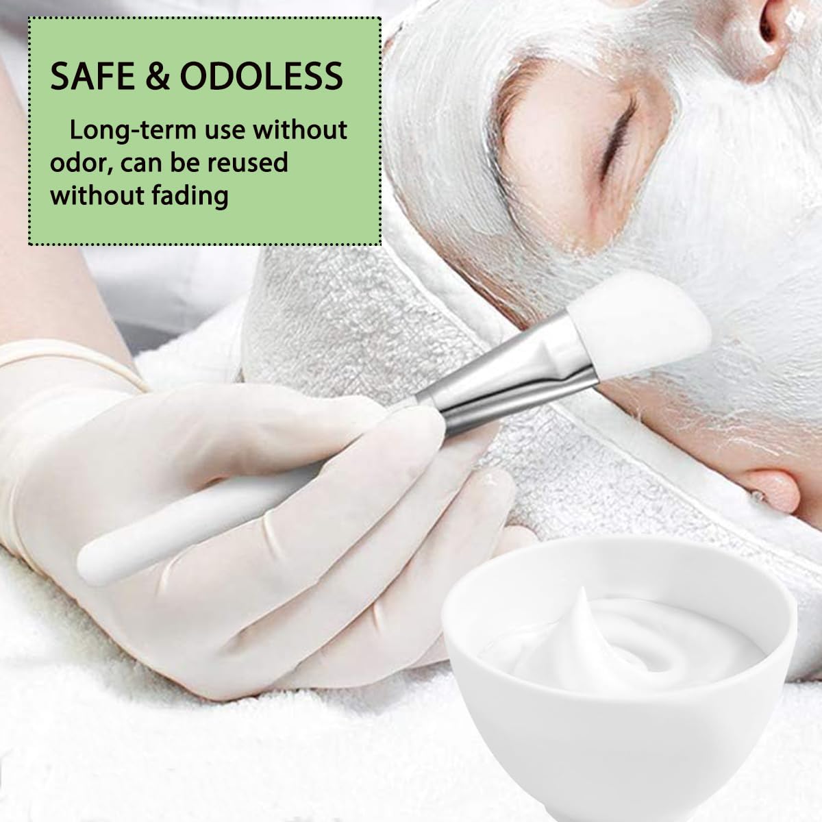 PLINNILUY 10 Pcs Diy Face Mask Mixing Bowl, Home Use Silicone Facial Mask Mixing Bowls Set Reusable Facial Mask Mixing Masks Set- DIY Skincare Mixing Tool Kit (White-10Pcs)