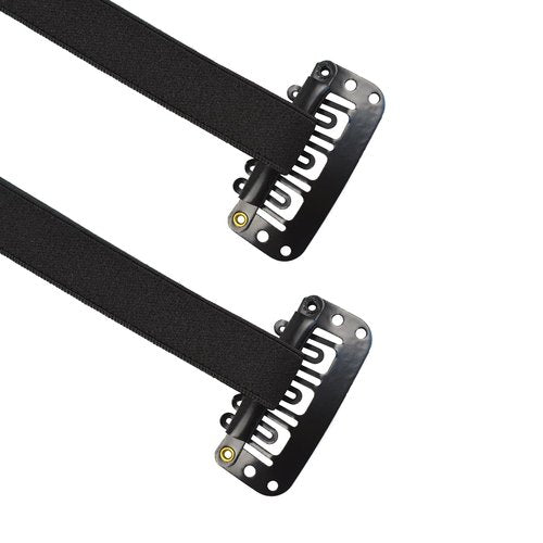 YTBYT 4 Pcs Facelift Bands with Clips Invisible Face Stretching Lifting Strap Adjustable Elastic Band Face Slimming Band (24cm Black Single Bands)