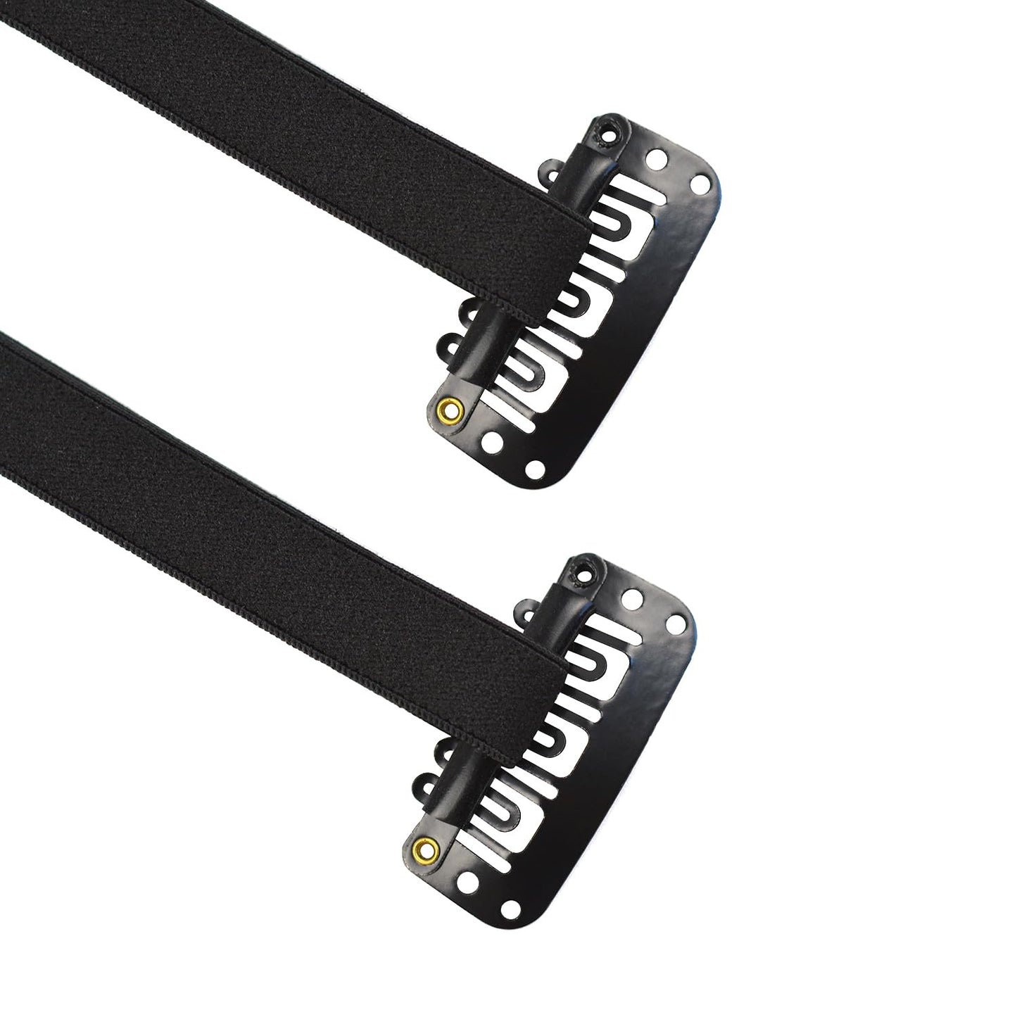 YTBYT 4 Pcs Facelift Bands with Clips Invisible Face Stretching Lifting Strap Adjustable Elastic Band Face Slimming Band (24cm Black Single Bands)
