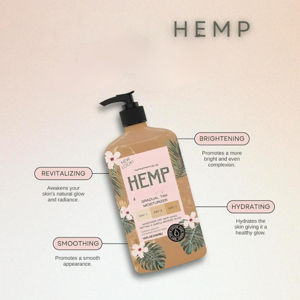 Hemp Golden Glow Bronzing Moisturizer with Skin Firming for Dry Skin, 18 fl oz (Pack Of 1)