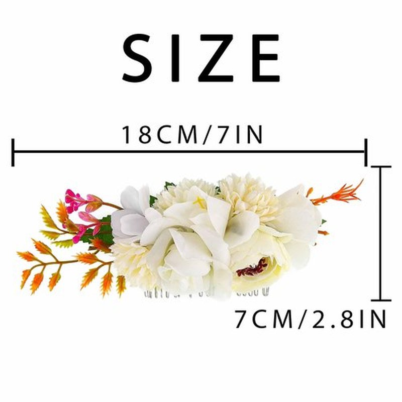Foyte Flower Bride Wedding Hair Comb White Rose Headpieces Bridal Side Combs Purple Floral Bridesmaid Hair Accessories for Women (White)