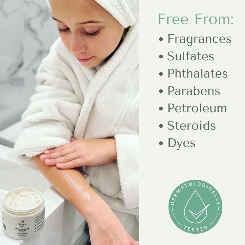 Moisturizing Cream for Dry, Sensitive Skin - Probiotic Extracts, Honey, Turmeric, Vitamin B12 | Fragrance-Free for Kids & Adults (3)