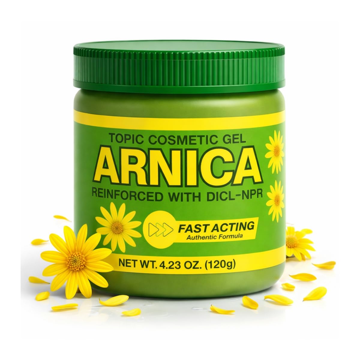 Arnica Flores Gel Pomada 4.23 oz, Natural Arnica Topical Gel for Muscles & Joints, Fast-Absorbing Botanical Massage Gel for Post-Workout & Daily Use, Vegan, Non-GMO