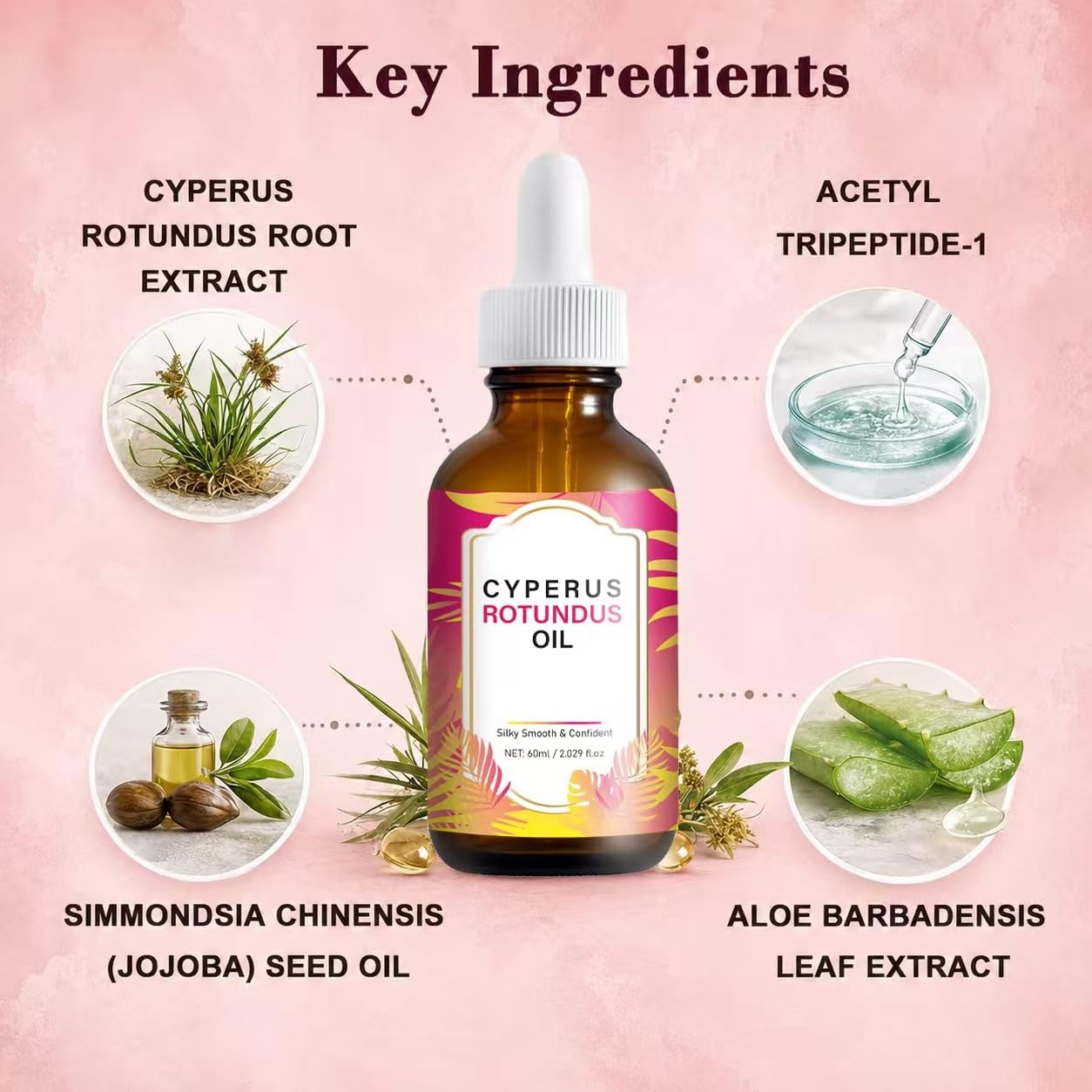 DreamCatching Cyperus Rotundus Oil, Cyperus Rotundus Oil for Hair Removal, Reduces Unwanted Hair Growth 2.02 Fl Oz (Pack of 1)