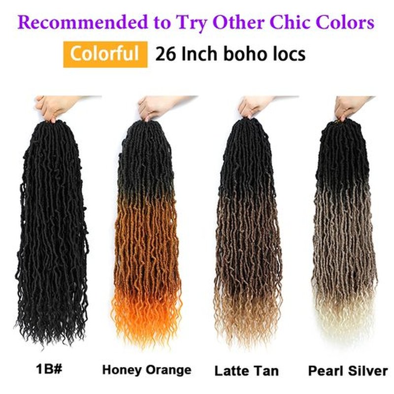 Faux Locs Crochet Hair (26 Inch) XCRUIQO Soft Locs with Curly Ends Goddess Locs Synthetic Boho Crochet Faux Locs for Women Pre Looped (7 Packs, 1B#)