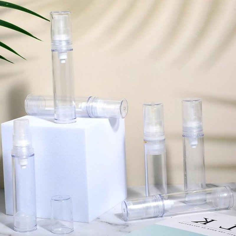 Giantree 6 Pcs 10ml Vacuum Lotion Bottles, Mini Pump Bottle Airless Travel Bottles, Clear Airless Pump Bottles Refillable Lotion Pump Bottles Containers Foundation Toiletries Vacuum Container(10ML)