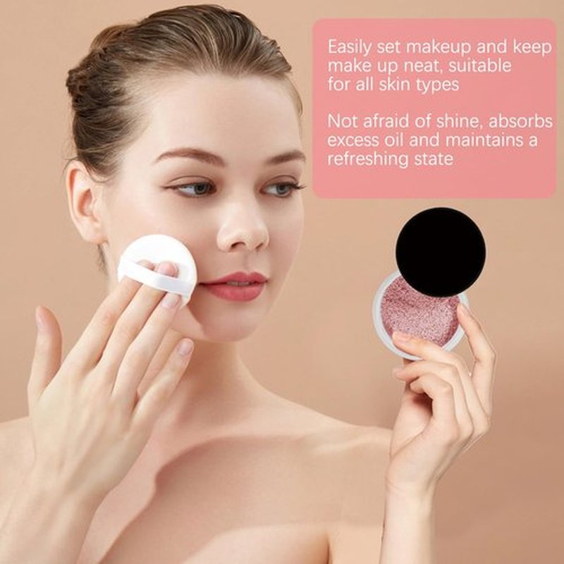 Blurring Setting Powder, Pink Setting Powder, Blurring Powder for All Skin Types, Water-proof and Long-lasting, Daily Make up (Pink)