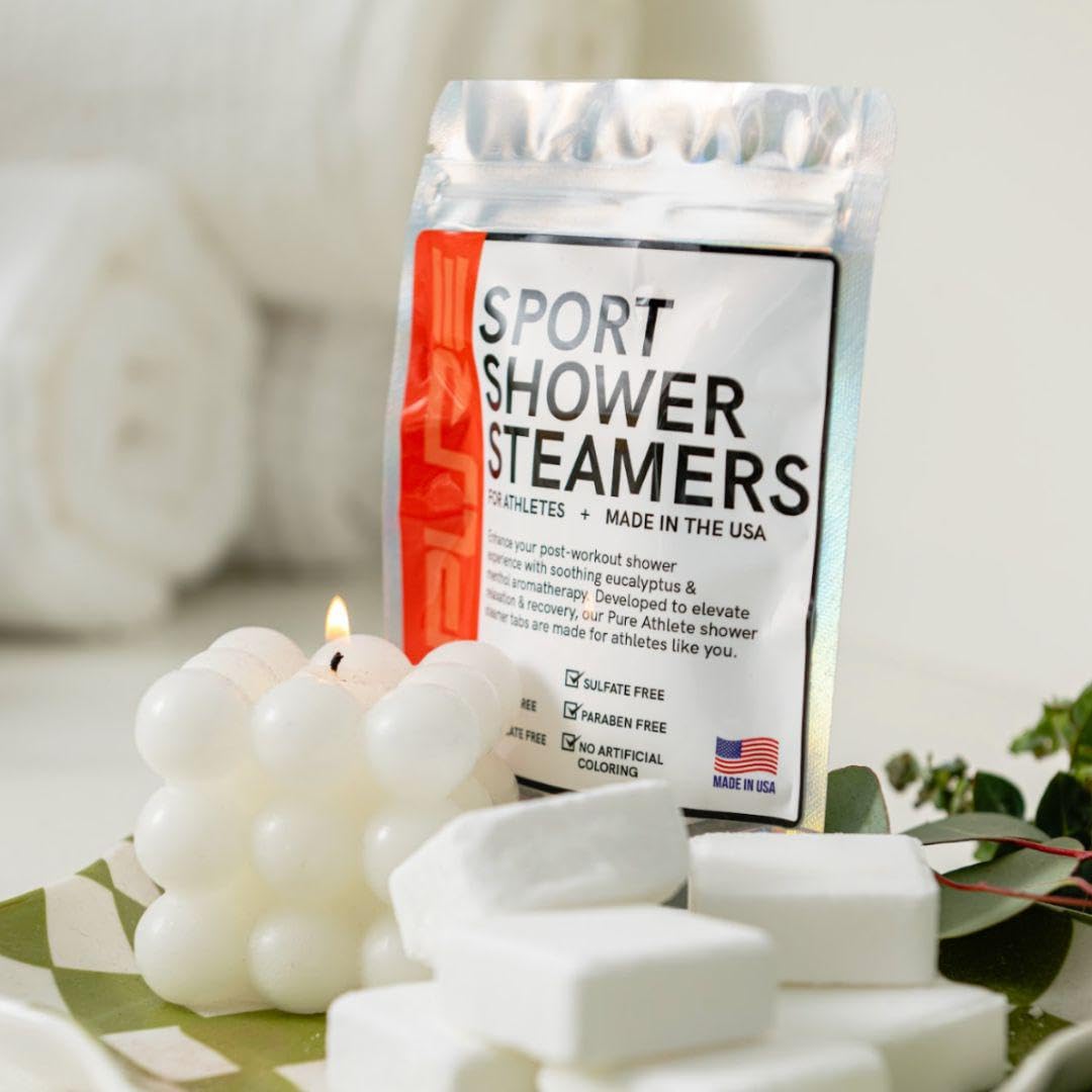 Sport Shower Steamers - USA Made with Natural Lemon Essential Oil, Aromatherapy, Stress and Sinus Relief, Muscle Recovery for Athletes, Best Birthday Presents and Summer Gifts for Runners