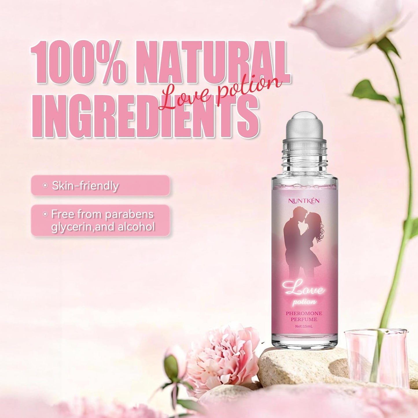NUNTKEN Phero Perfume, Pheromones Perfumes for Women, Roll On Perfume Phero Oil, Long-lasting, Travel Size