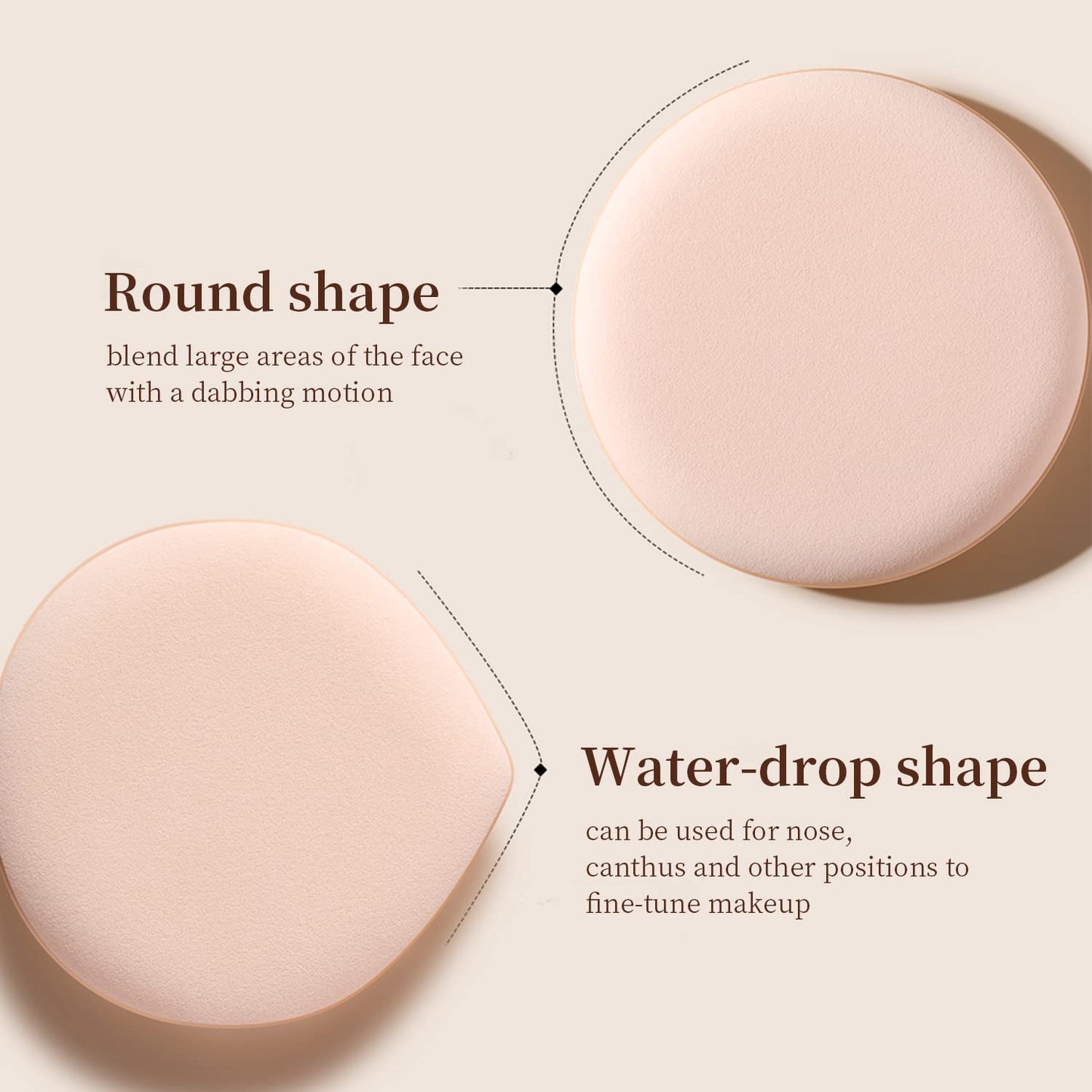 MOHOPE 8Pcs Air Cushion Makeup Puffs for Foundation with Portable Box, No Latex Blending Sponge for Liquid, Cream, Foundation and Powder, Teardrop Powder Puff, Mix