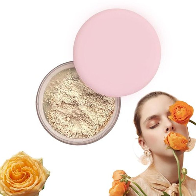 Blurring Setting Powder, 2025 New Waterproof Setting Powder Pink Setting Powder Makeup for All Skin Tones (02#, M)