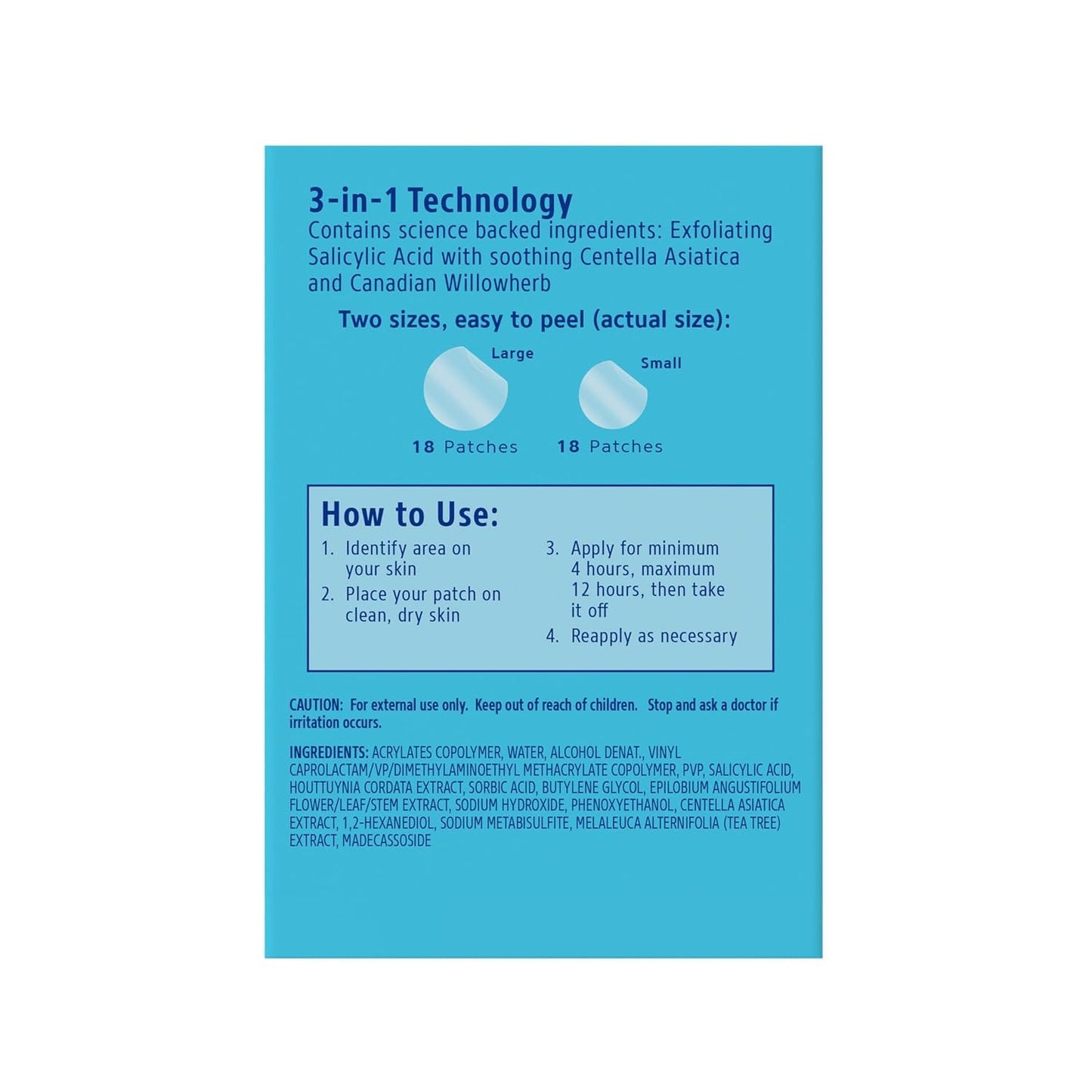 Differin Acne Treatment Gel & Power Patch Set - 36 Acne Patches (18 Large, 18 Small) with 0.1% Adapalene - Perfect Mother's Day Gift