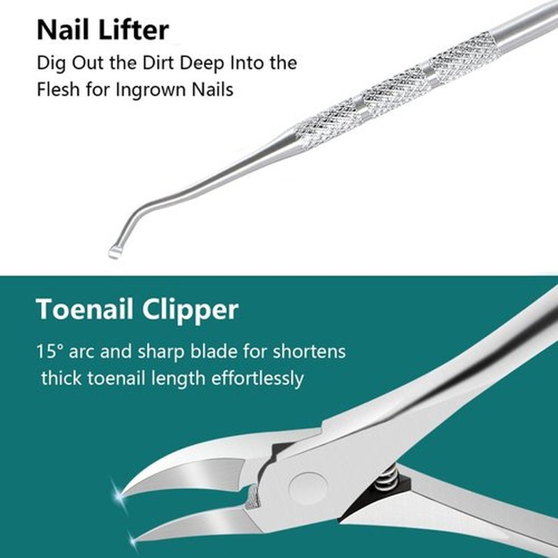 Ingrown Toenail Removal Kit, Pedicure Tools Kit Professional Knife Set Stainless Steel Ingrown Toenail Tool Foot Care Tools Nail Cuticle Remover (5 Pcs Set)
