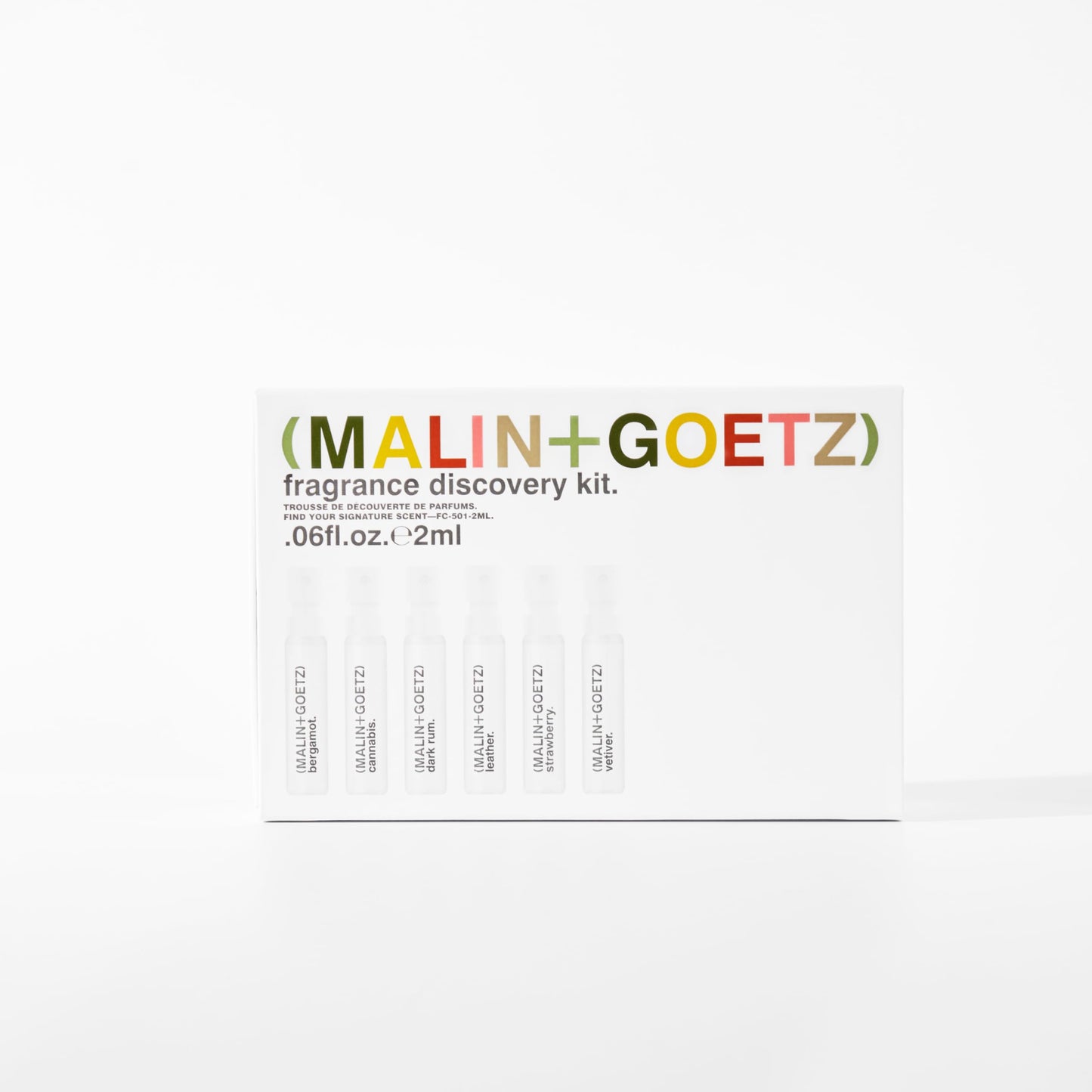 MALIN+GOETZ Discovery Eau De Parfum, 6 x 0.3 Fl. Oz. Unisex Fragrance Gift Set Clean & Modern Scents, Travel-Friendly Vials Vegan & Cruelty Free